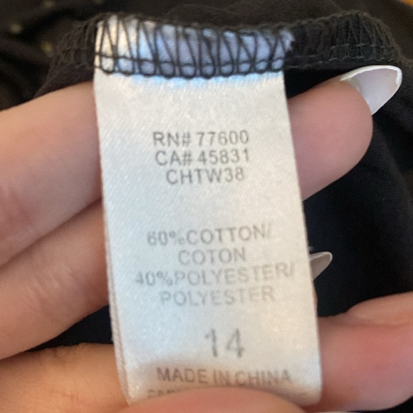 Chaser Girls Black Splatter Paint T-Shirt Size 14 - Picture 5 of 6